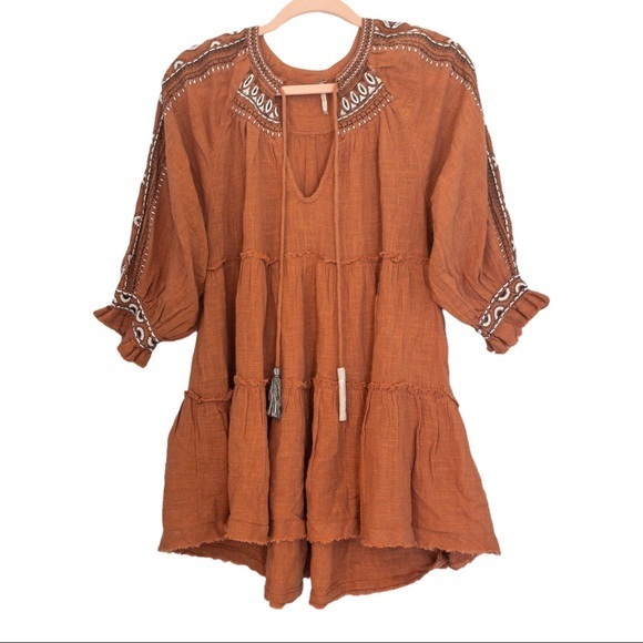 NEW FREE PEOPLE Dreamweaver Embroidered Tunic Top - Size Small - Picture 6 of 8